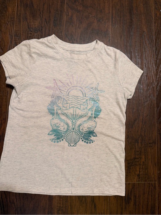 Other - Kids' Graphic Short Sleeve Tee - Light Heather with Teal Mermaid Design